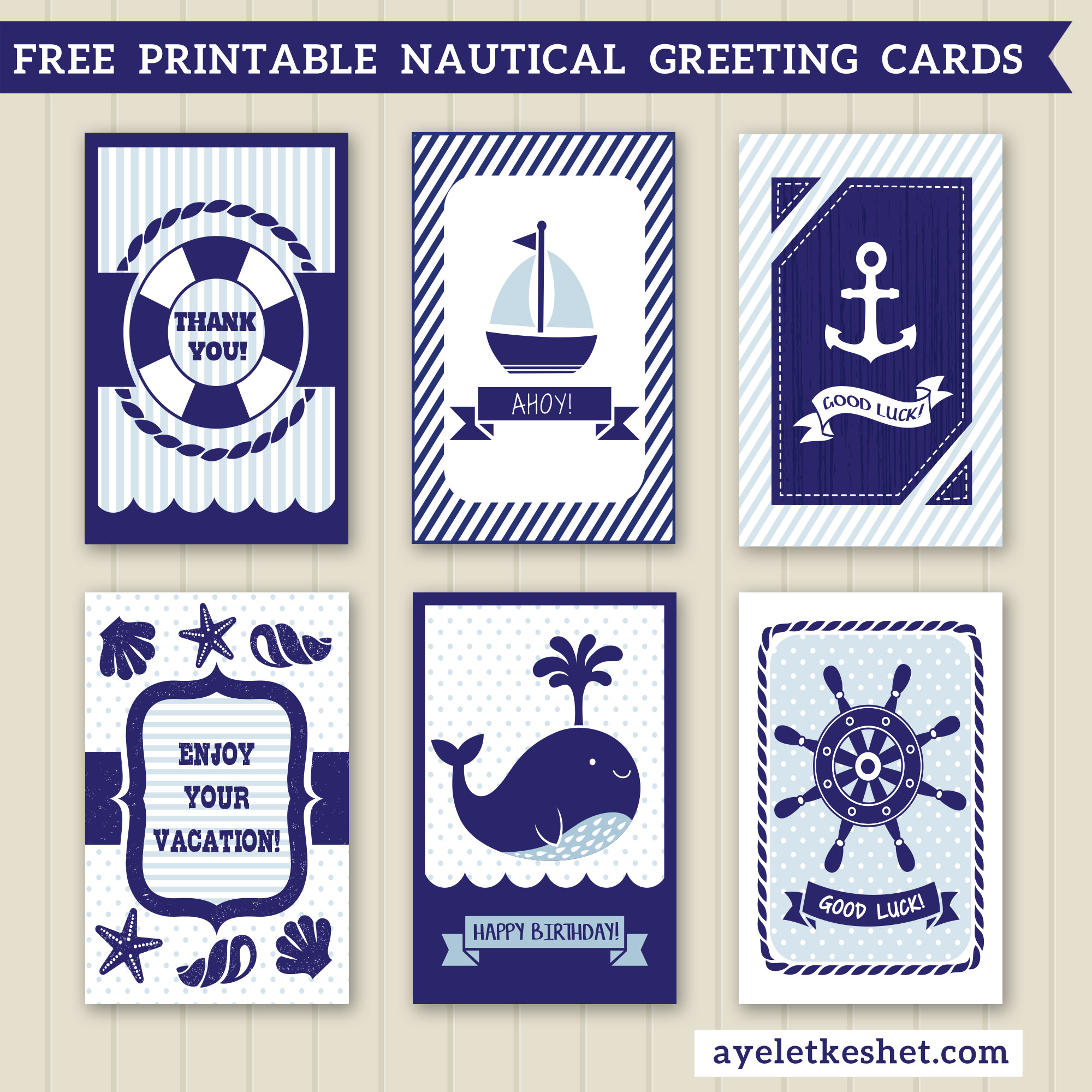 Free Printable Nautical Birthday Cards