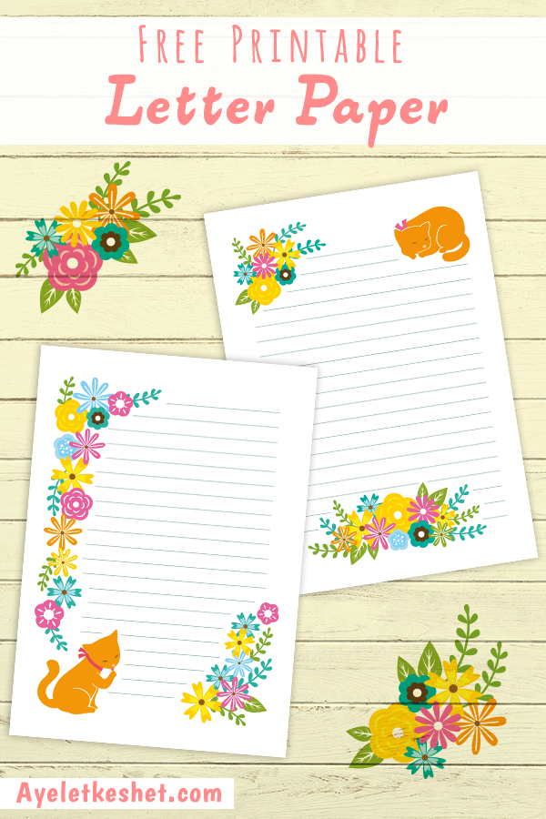 Free printable writing paper - Ayelet Keshet