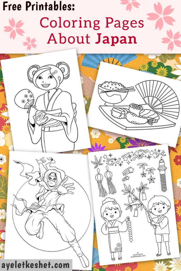 Free coloring pages about Japan for kids Ayelet Keshet