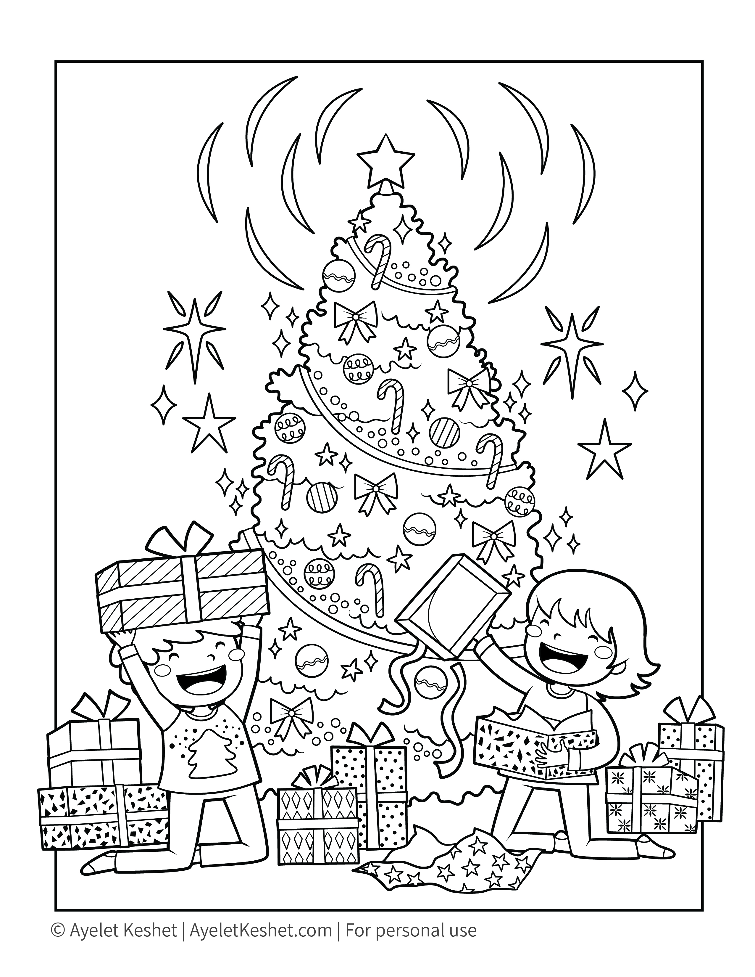 Free Printable Christmas Coloring Pages for kids   Ayelet ...