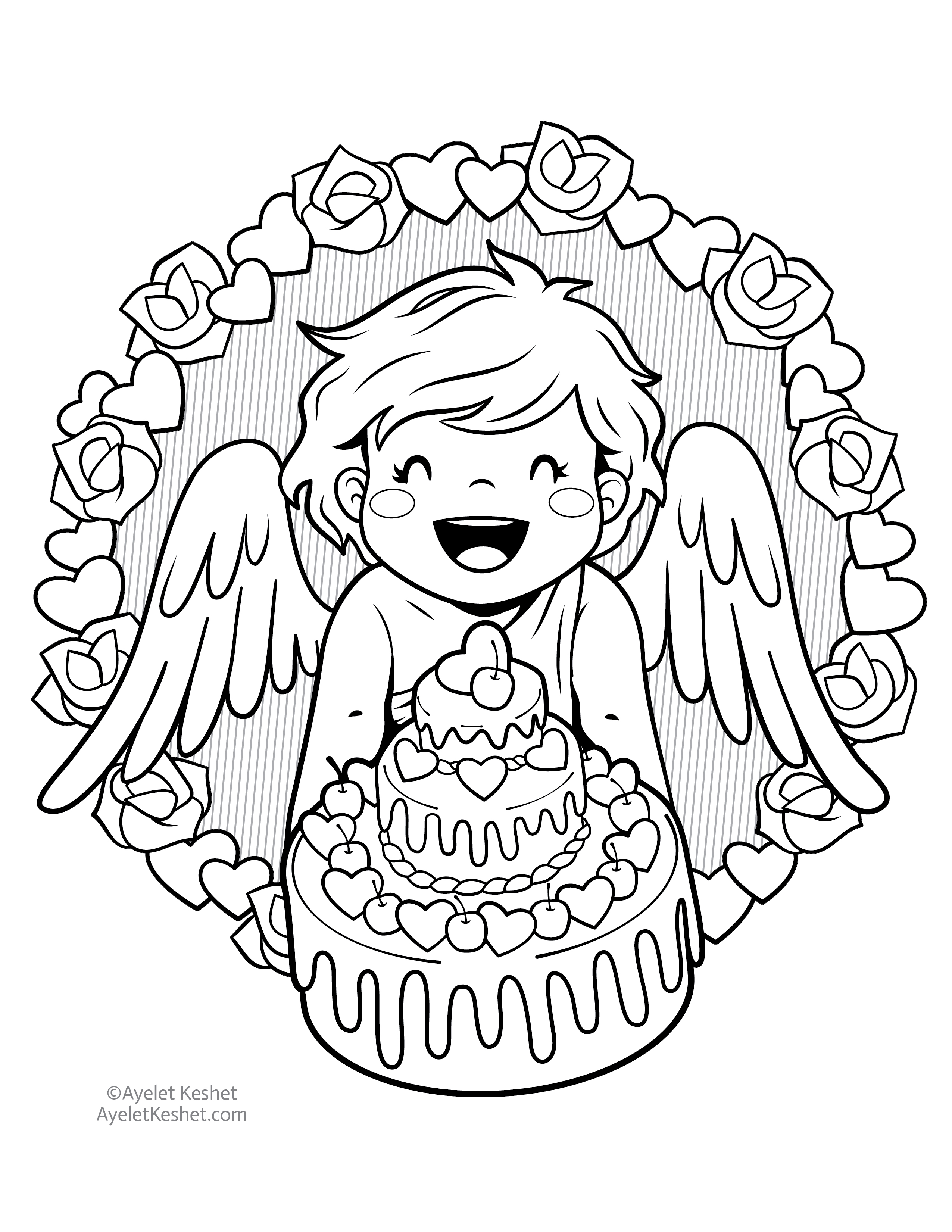 Free printable Valentine's Day coloring pages - Ayelet Keshet
