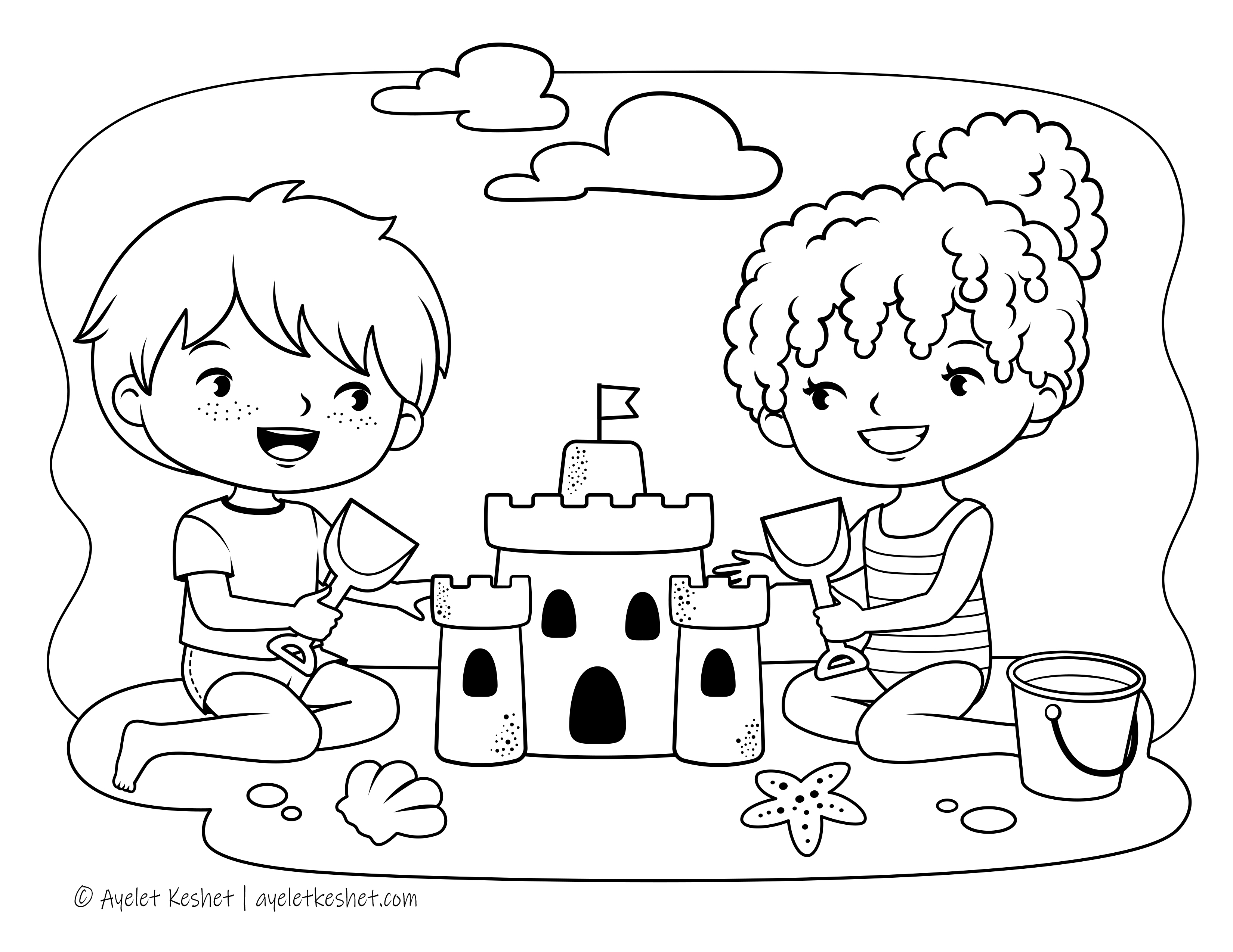 Adorable summer coloring pages for kids   Ayelet Keshet