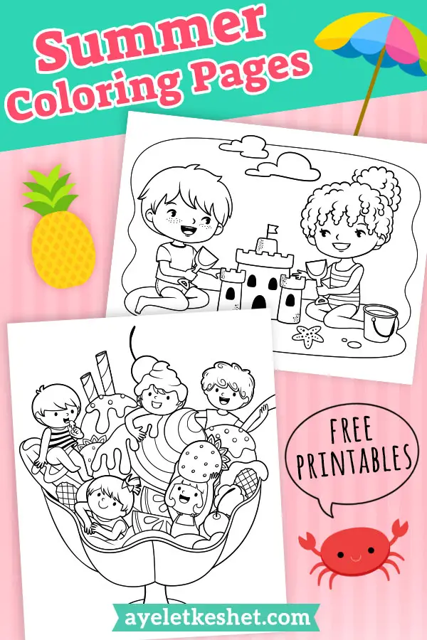 adorable summer coloring pages for kids ayelet keshet